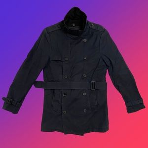 ALL SAINTS Men’s Navy Trench Coat